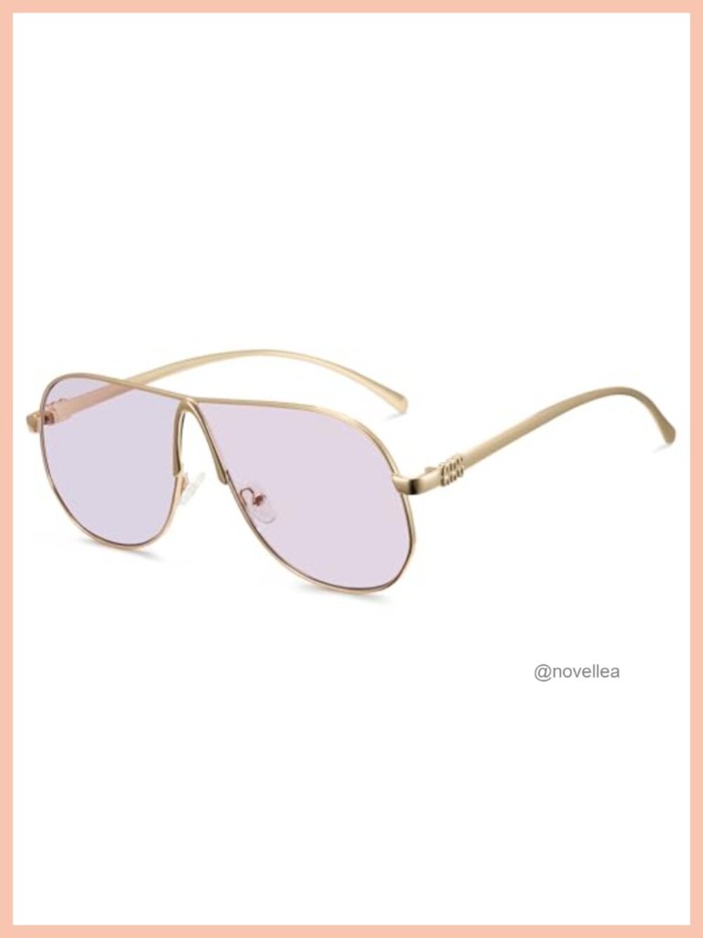 Oversized Aviator Sunglasses Gold Frame Brown Gradient Lens Metal